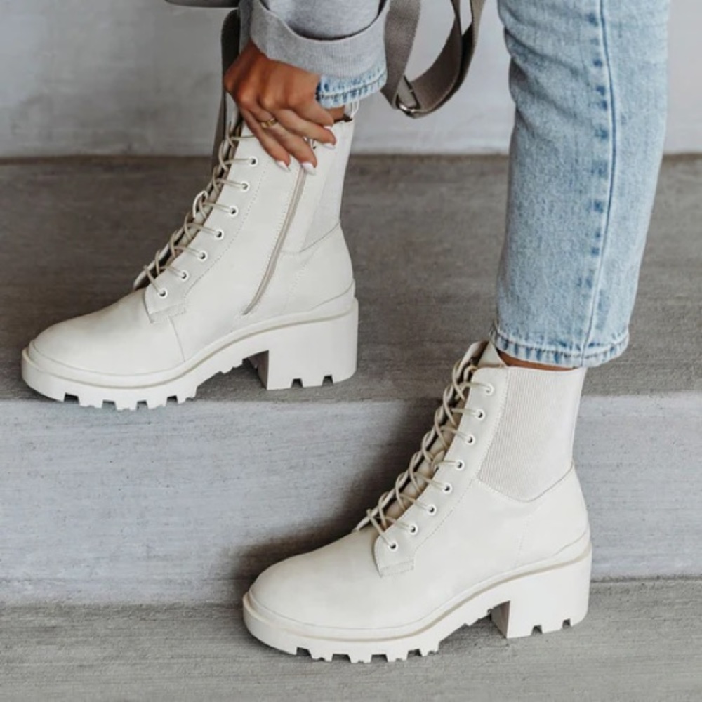 Vici Cream Combat boots!